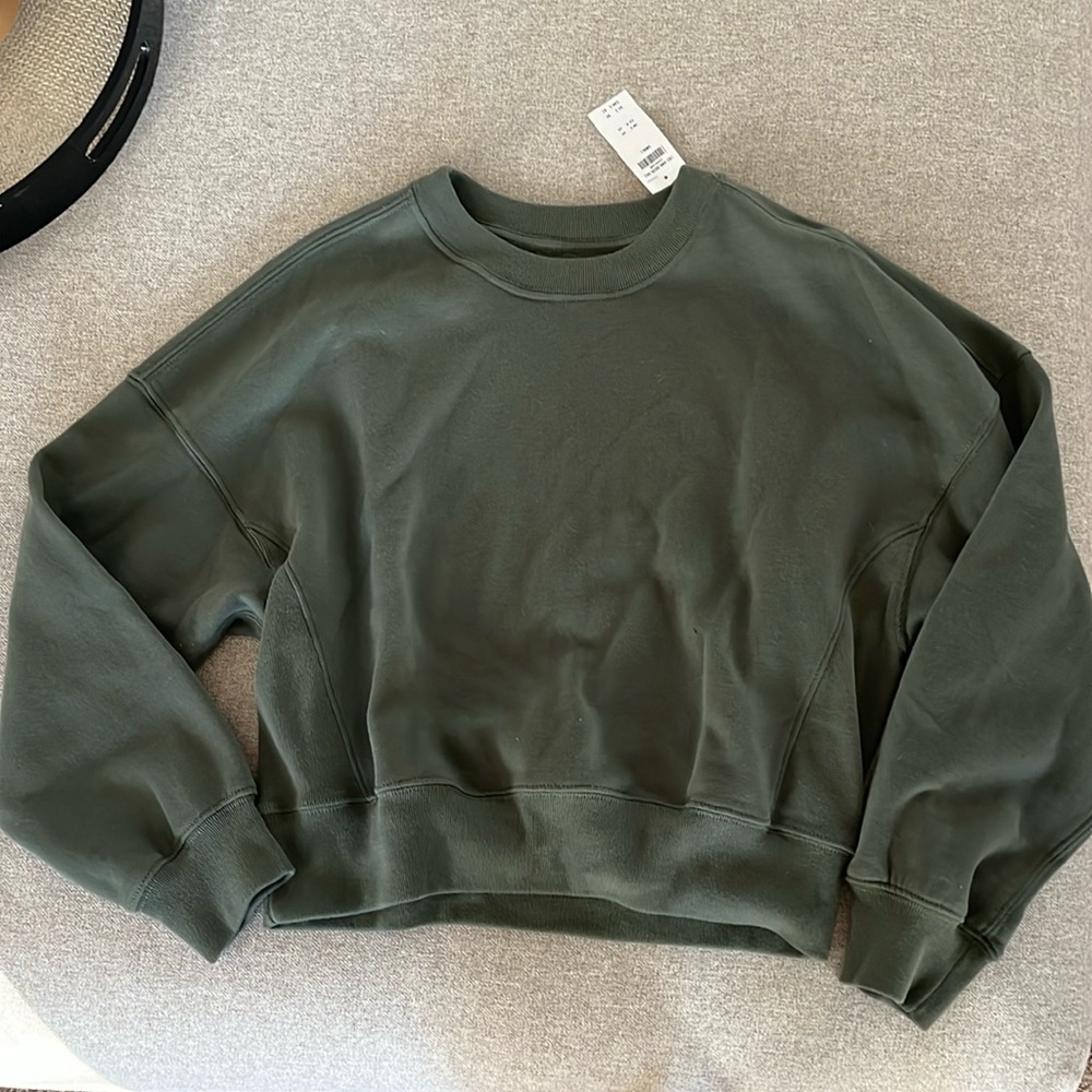 Abercrombie & Fitch Olive Green Crewneck Sweatshirt